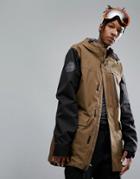 Armada Spearhead Ski Jacket Hooded Contrast Sleeves In Green - Green