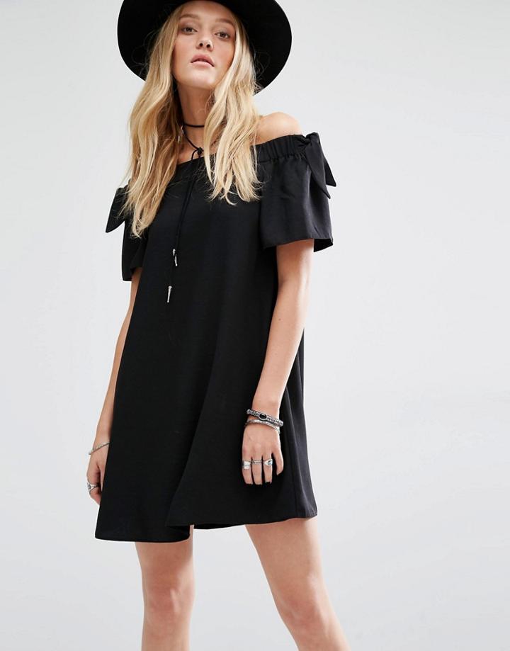 Mango Off The Shoulder Dress - Black