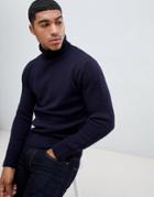 G-star Turtleneck Knit Sweater In Navy - Navy