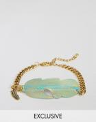 Designb Feather Chain Bracelet In Gold - Gold