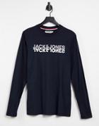 Jack & Jones Lounge Long Sleeve T-shirt In Navy