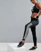 Adidas Training Workout Three Stripe Leggings - Black