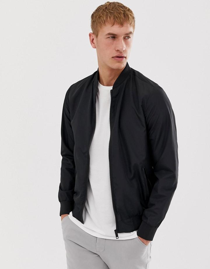 Brave Soul Lightweight Bomber Jacket - Black