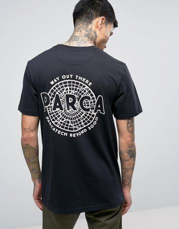 Parca T-shirt With Back Print - Black