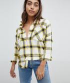 Noisy May Oversized Checked Shirt - Multi