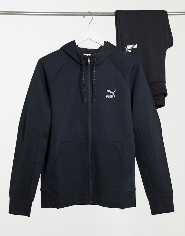 Puma Classics Tech Hoodie In Black