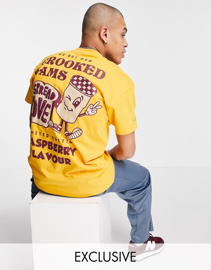 Crooked Tongues T-shirt With Spread Love Print In Orange - Part Of A Set