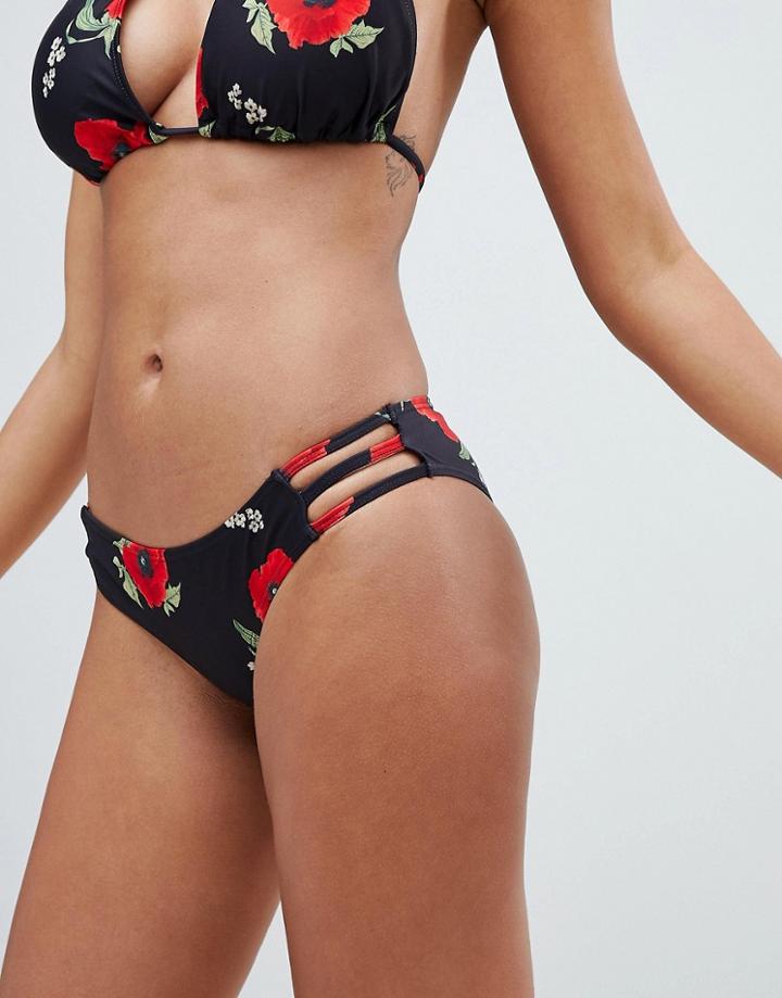 Y.a.s Cutout Floral Printed Bikini Bottoms - Multi