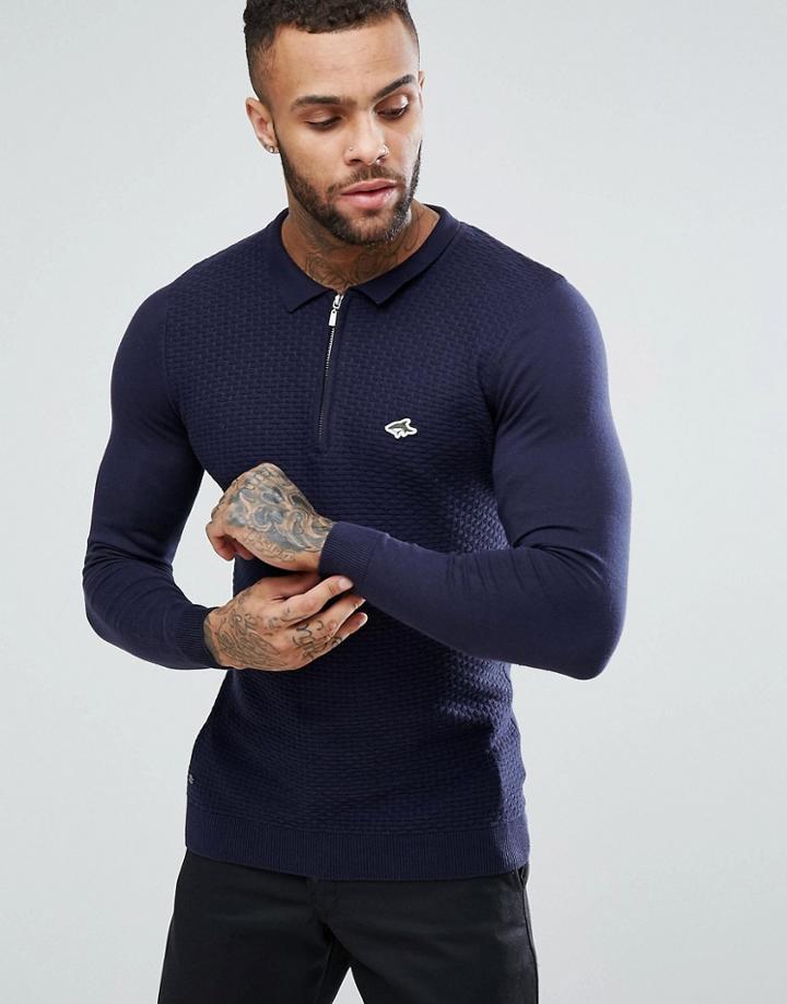 Le Shark Quarter Zip Polo - Navy