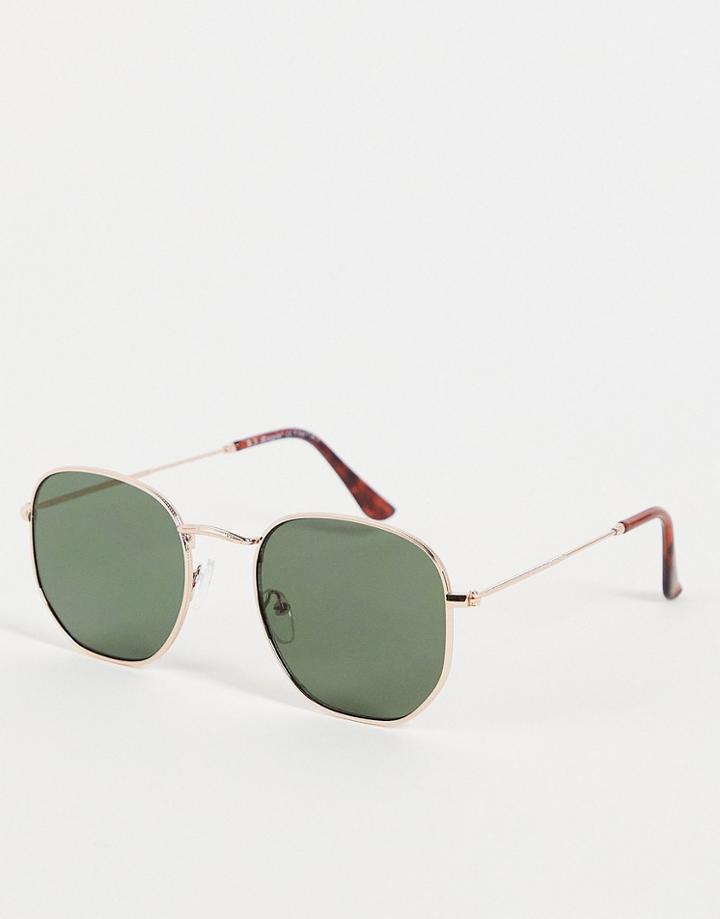 Aj Morgan Carry On Round Sunglasses In Gold