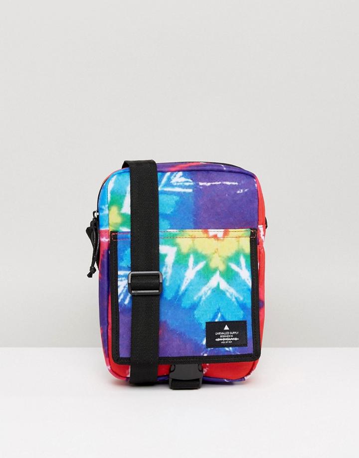 Asos Flight Bag With Front Pocket In Tie Dye - Multi