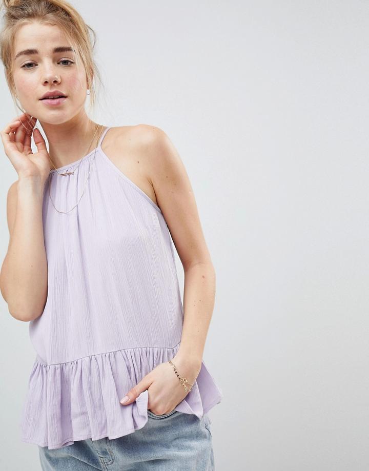 Asos Crinkle Trapeze Top - Red