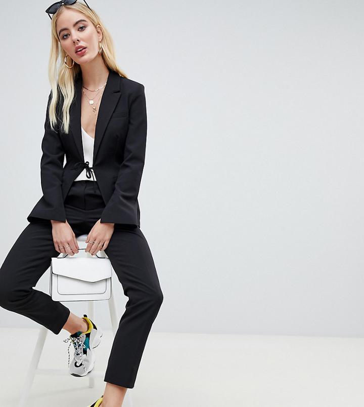 Unique21 Tie Front Blazer Two-piece-black