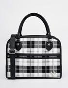 Fred Perry Tote Bag In Monochrome Check - Snow White