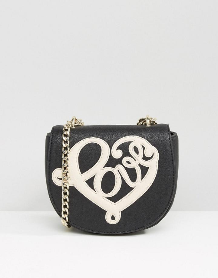 Love Moschino Slogan Cross Body Bag - Black