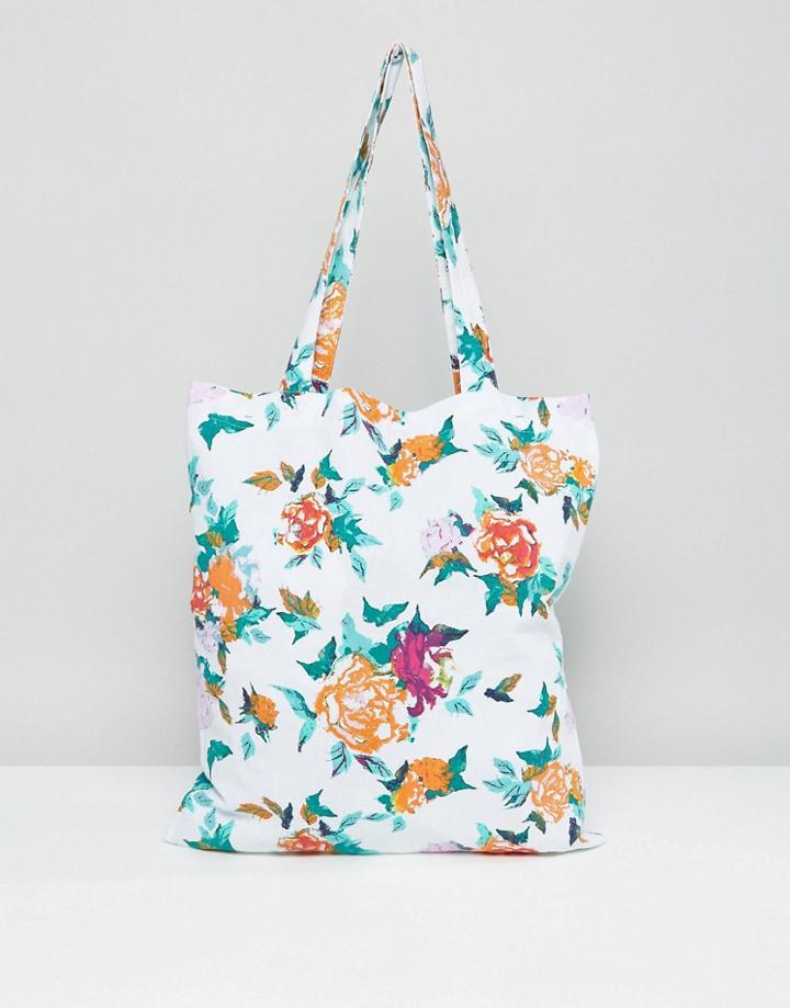 Vero Moda Floral Print Tote Beach Bag - Multi