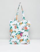 Vero Moda Floral Print Tote Beach Bag - Multi