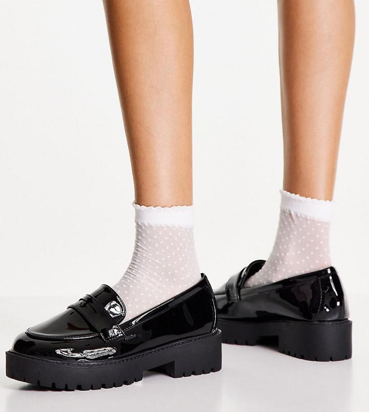 Yours Chunky Patent Loafer In Black