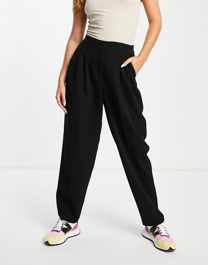 Asos Design Soft Slouch Mom Pants In Black