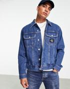 Calvin Klein Jeans 90s Denim Jacket In Mid Wash-blues