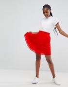 Minimum Textured Skater Skirt - Red