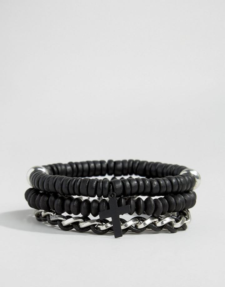 Icon Brand Nautical Bracelet Pack - Black