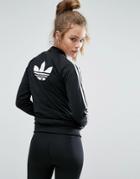 Adidas Originals Black Three Stripe Bomber Jacket - Black