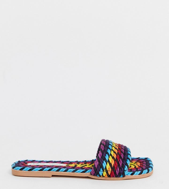 Asos Design Wide Fit Jayme Rope Sandals-multi