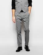 Asos Slim Suit Pants With Stretch In Mid Gray - Gray