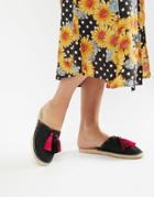 Asos Design Jelsea Tassle Espadrille Mules - Black