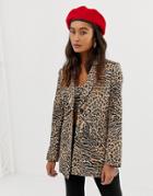 Sacred Hawk Blazer In Leopard Print Two-piece - Stone