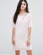 Traffic People Shift Dress With Bow Sleeve - Pink