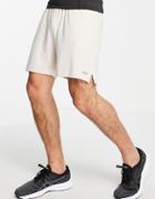 Asos 4505 Training Shorts In Polyester - Beige-neutral
