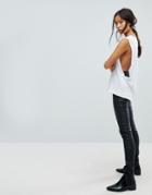 Dr Denim Susy Drop Arm Tank - White