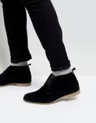 Burton Menswear Desert Boots In Black - Black