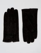 Barneys Casual Suede Gloves In Black - Black