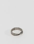 Icon Brand Twisted Band Ring In Gunmetal - Silver