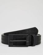 Asos Smart Skinny Belt With Emboss - Black