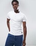 Selected Homme T-shirt With Henley Neck - White
