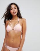 New Look Hardware Bikini Top - Pink