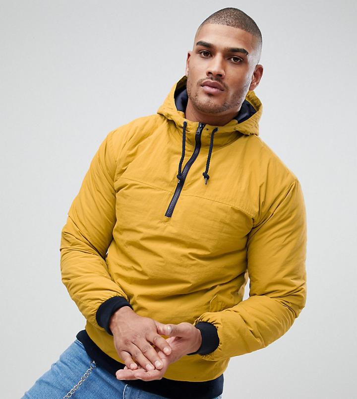 Asos Tall Wadded Windbreaker In Mustard - Yellow