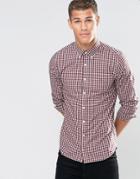 Tommy Hilfiger Shirt With Gingham Check In Slim Fit Port - Red