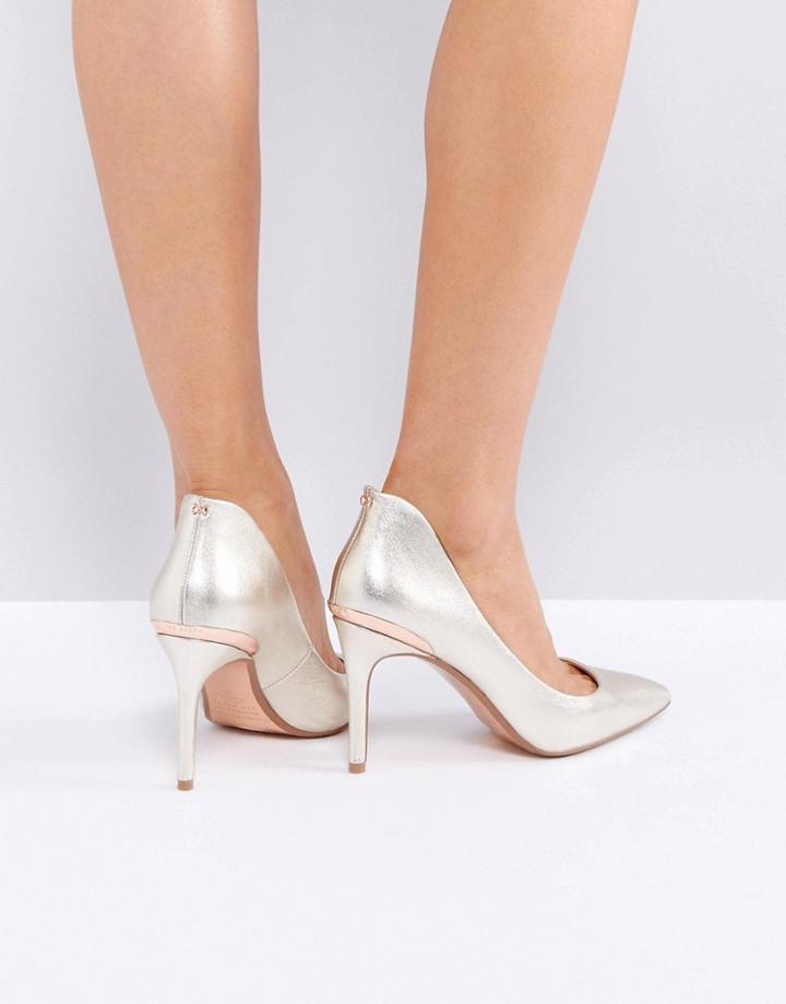Ted Baker Saviy Gold Heeled Pumps - Gold