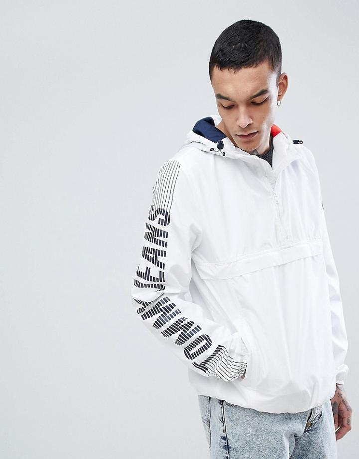 Tommy Jeans Capsule Overhead Hooded Jacket Sleeve Logo In White - White