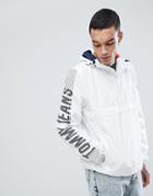 Tommy Jeans Capsule Overhead Hooded Jacket Sleeve Logo In White - White
