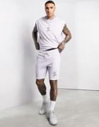 Asos Dark Future Relaxed Shorts In Misty Lilac With Logo Trim-purple