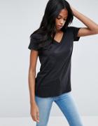 Asos The Ultimate V- Neck Slouchy T-shirt - Black