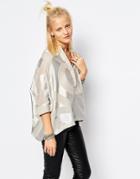 Religion Oversized Tunic Shirt In Burn Out Pattern - H Gray