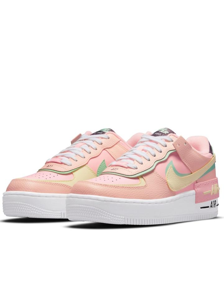 Nike Air Force 1 Shadow Sneakers In Arctic Punch/barely Volt-pink