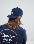 Brixton Stith 5 Panel Cap With Logo - Navy